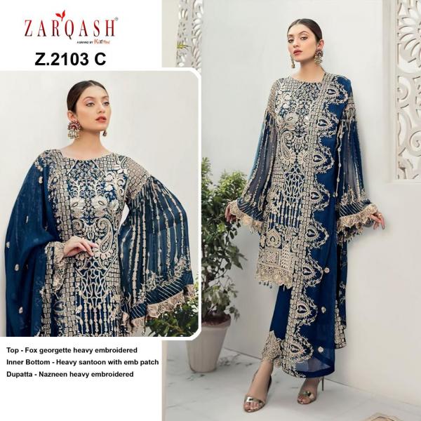 Zarqash Rangoon Designer Georgette Pakistani Salwar 